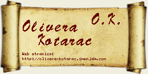Olivera Kotarac vizit kartica